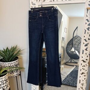 American Eagle Outfitters Deep Indigo Kickboot Jeans